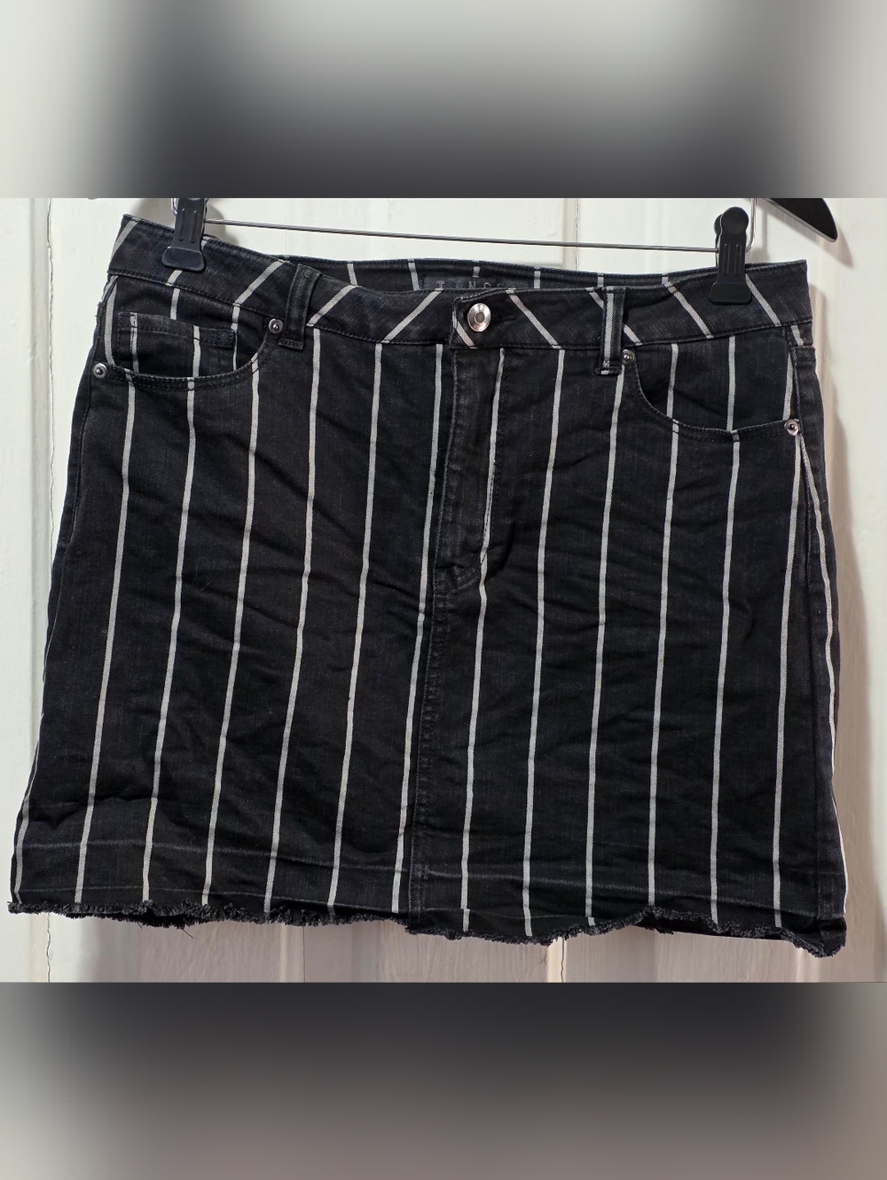 Black Jean Mini Skirt